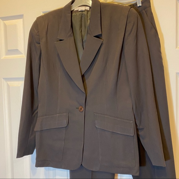 Jones/NY NWOT VTG90s Wool Blazer Jacket Pantsuit Dark Academia 10T Made in USA - Picture 2 of 10